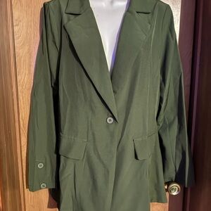 Women's Green Blazer Coat Size Large